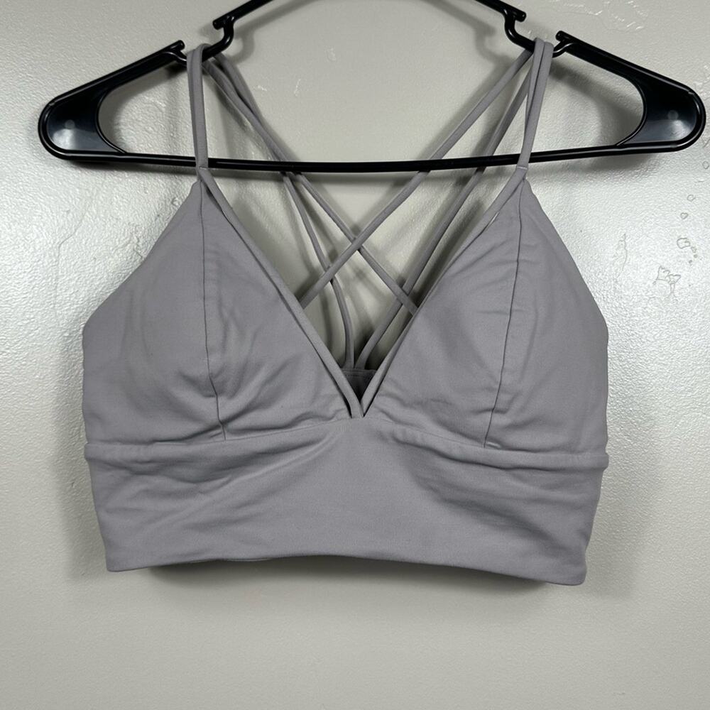 Lululemon Pushing Limits Bra Light Support A/B Cup Dark Chrome Size 8